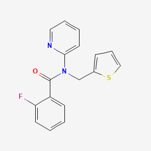 2-fluoro-N-(pyridin-2-yl)-N-(thiophen-2-ylmethyl)benzamide