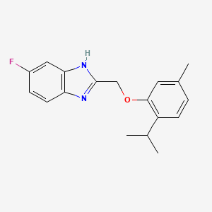 molecular formula C18H19FN2O B11340825 5-fluoro-2-{[5-methyl-2-(propan-2-yl)phenoxy]methyl}-1H-benzimidazole 