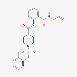 1-[(2-methylbenzyl)sulfonyl]-N-[2-(prop-2-en-1-ylcarbamoyl)phenyl]piperidine-4-carboxamide