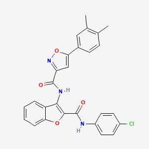 N-{2-[(4-chlorophenyl)carbamoyl]-1-benzofuran-3-yl}-5-(3,4-dimethylphenyl)-1,2-oxazole-3-carboxamide