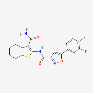 N-(3-carbamoyl-4,5,6,7-tetrahydro-1-benzothiophen-2-yl)-5-(3-fluoro-4-methylphenyl)-1,2-oxazole-3-carboxamide