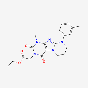 molecular formula C20H23N5O4 B11340863 ethyl 2-[1-methyl-9-(3-methylphenyl)-2,4-dioxo-7,8-dihydro-6H-purino[7,8-a]pyrimidin-3-yl]acetate 