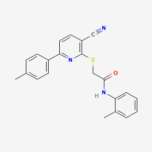 2-{[3-cyano-6-(4-methylphenyl)pyridin-2-yl]sulfanyl}-N-(2-methylphenyl)acetamide