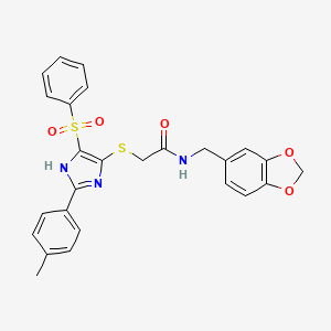 N-(1,3-benzodioxol-5-ylmethyl)-2-{[2-(4-methylphenyl)-4-(phenylsulfonyl)-1H-imidazol-5-yl]sulfanyl}acetamide