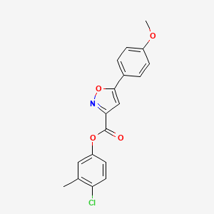 molecular formula C18H14ClNO4 B11340905 4-Chloro-3-methylphenyl 5-(4-methoxyphenyl)-1,2-oxazole-3-carboxylate 