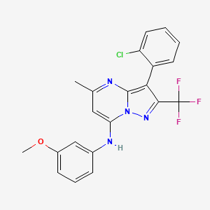 molecular formula C21H16ClF3N4O B11340914 3-(2-chlorophenyl)-N-(3-methoxyphenyl)-5-methyl-2-(trifluoromethyl)pyrazolo[1,5-a]pyrimidin-7-amine 