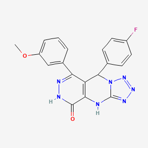 8-(4-fluorophenyl)-10-(3-methoxyphenyl)-2,4,5,6,7,11,12-heptazatricyclo[7.4.0.03,7]trideca-1(9),3,5,10-tetraen-13-one