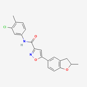 N-(3-chloro-4-methylphenyl)-5-(2-methyl-2,3-dihydro-1-benzofuran-5-yl)-1,2-oxazole-3-carboxamide