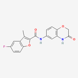 molecular formula C18H13FN2O4 B11341073 5-fluoro-3-methyl-N-(3-oxo-3,4-dihydro-2H-1,4-benzoxazin-6-yl)-1-benzofuran-2-carboxamide 