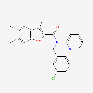 N-(3-chlorobenzyl)-3,5,6-trimethyl-N-(pyridin-2-yl)-1-benzofuran-2-carboxamide