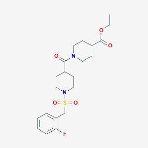 Ethyl 1-({1-[(2-fluorobenzyl)sulfonyl]piperidin-4-yl}carbonyl)piperidine-4-carboxylate