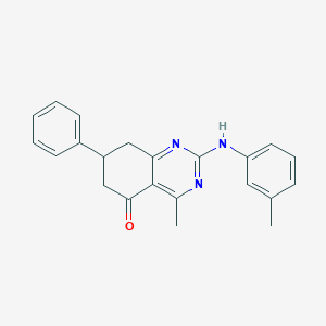 molecular formula C22H21N3O B11341114 4-methyl-2-[(3-methylphenyl)amino]-7-phenyl-7,8-dihydroquinazolin-5(6H)-one 