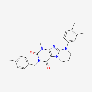 molecular formula C25H27N5O2 B11341115 9-(3,4-dimethylphenyl)-1-methyl-3-[(4-methylphenyl)methyl]-7,8-dihydro-6H-purino[7,8-a]pyrimidine-2,4-dione 