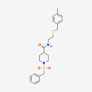 1-(benzylsulfonyl)-N-{2-[(4-methylbenzyl)sulfanyl]ethyl}piperidine-4-carboxamide