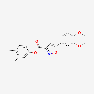 molecular formula C20H17NO5 B11341131 3,4-Dimethylphenyl 5-(2,3-dihydro-1,4-benzodioxin-6-yl)-1,2-oxazole-3-carboxylate 