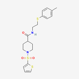 N-{2-[(4-methylphenyl)sulfanyl]ethyl}-1-(thiophen-2-ylsulfonyl)piperidine-4-carboxamide