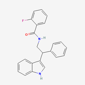 molecular formula C23H19FN2O B11341152 2-fluoro-N-[2-(1H-indol-3-yl)-2-phenylethyl]benzamide 