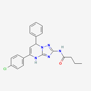 molecular formula C21H20ClN5O B11341172 N-[5-(4-chlorophenyl)-7-phenyl-3,7-dihydro[1,2,4]triazolo[1,5-a]pyrimidin-2-yl]butanamide 