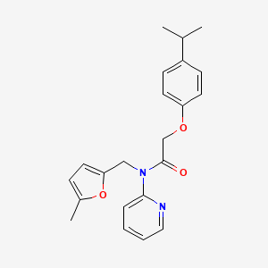 molecular formula C22H24N2O3 B11341191 N-[(5-methylfuran-2-yl)methyl]-2-[4-(propan-2-yl)phenoxy]-N-(pyridin-2-yl)acetamide 