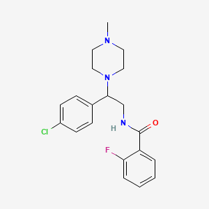 N-[2-(4-chlorophenyl)-2-(4-methylpiperazin-1-yl)ethyl]-2-fluorobenzamide