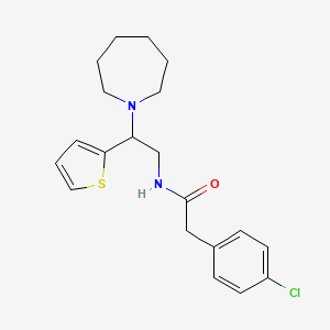 molecular formula C20H25ClN2OS B11341218 N-[2-(azepan-1-yl)-2-(thiophen-2-yl)ethyl]-2-(4-chlorophenyl)acetamide 