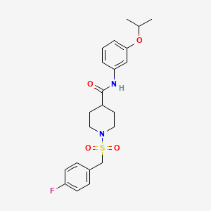 molecular formula C22H27FN2O4S B11341294 1-[(4-fluorobenzyl)sulfonyl]-N-[3-(propan-2-yloxy)phenyl]piperidine-4-carboxamide 