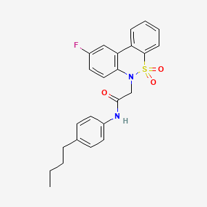 N-(4-butylphenyl)-2-(9-fluoro-5,5-dioxido-6H-dibenzo[c,e][1,2]thiazin-6-yl)acetamide