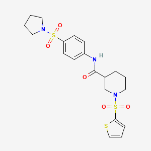 N-[4-(pyrrolidin-1-ylsulfonyl)phenyl]-1-(thiophen-2-ylsulfonyl)piperidine-3-carboxamide