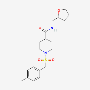 molecular formula C19H28N2O4S B11341331 1-[(4-methylbenzyl)sulfonyl]-N-(tetrahydrofuran-2-ylmethyl)piperidine-4-carboxamide 