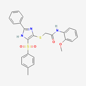 N-(2-methoxyphenyl)-2-({4-[(4-methylphenyl)sulfonyl]-2-phenyl-1H-imidazol-5-yl}sulfanyl)acetamide