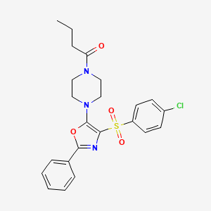 1-(4-{4-[(4-Chlorophenyl)sulfonyl]-2-phenyl-1,3-oxazol-5-yl}piperazin-1-yl)butan-1-one