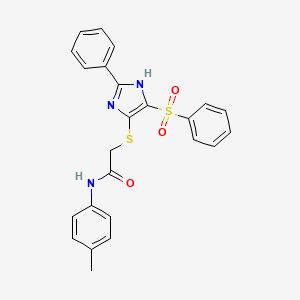 N-(4-methylphenyl)-2-{[2-phenyl-4-(phenylsulfonyl)-1H-imidazol-5-yl]sulfanyl}acetamide