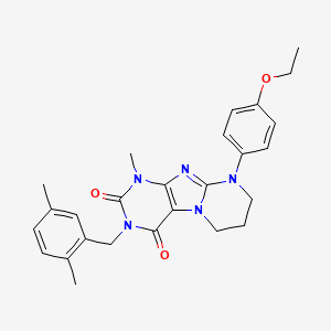 3-[(2,5-dimethylphenyl)methyl]-9-(4-ethoxyphenyl)-1-methyl-1H,2H,3H,4H,6H,7H,8H,9H-pyrimido[1,2-g]purine-2,4-dione