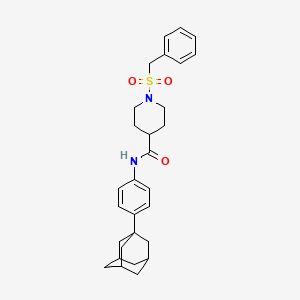 molecular formula C29H36N2O3S B11341421 N-[4-(Adamantan-1-YL)phenyl]-1-phenylmethanesulfonylpiperidine-4-carboxamide 