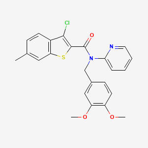 3-chloro-N-(3,4-dimethoxybenzyl)-6-methyl-N-(pyridin-2-yl)-1-benzothiophene-2-carboxamide