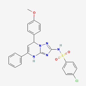 molecular formula C24H20ClN5O3S B11341447 4-chloro-N-[7-(4-methoxyphenyl)-5-phenyl-3,7-dihydro[1,2,4]triazolo[1,5-a]pyrimidin-2-yl]benzenesulfonamide 