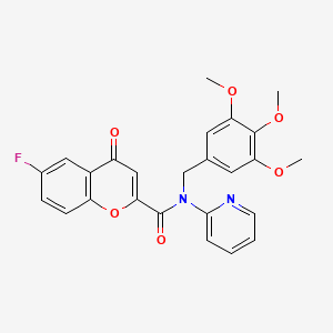 6-fluoro-4-oxo-N-(pyridin-2-yl)-N-(3,4,5-trimethoxybenzyl)-4H-chromene-2-carboxamide