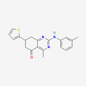 4-methyl-2-[(3-methylphenyl)amino]-7-(2-thienyl)-7,8-dihydroquinazolin-5(6H)-one