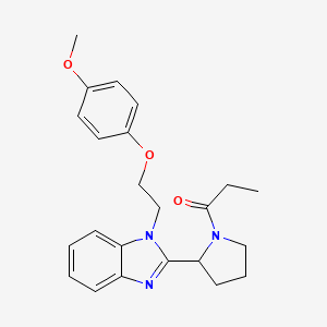 1-(2-{1-[2-(4-methoxyphenoxy)ethyl]-1H-benzimidazol-2-yl}pyrrolidin-1-yl)propan-1-one