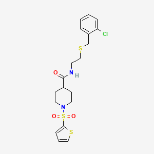 N-{2-[(2-chlorobenzyl)sulfanyl]ethyl}-1-(thiophen-2-ylsulfonyl)piperidine-4-carboxamide