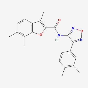 molecular formula C22H21N3O3 B11341554 N-[4-(3,4-dimethylphenyl)-1,2,5-oxadiazol-3-yl]-3,6,7-trimethyl-1-benzofuran-2-carboxamide 