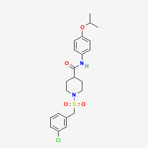 molecular formula C22H27ClN2O4S B11341570 1-[(3-chlorobenzyl)sulfonyl]-N-[4-(propan-2-yloxy)phenyl]piperidine-4-carboxamide 