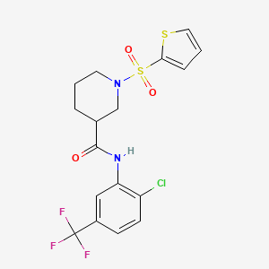 N-[2-chloro-5-(trifluoromethyl)phenyl]-1-(thiophen-2-ylsulfonyl)piperidine-3-carboxamide