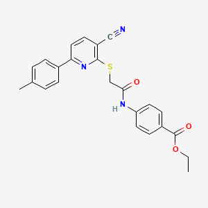 molecular formula C24H21N3O3S B11341698 Ethyl 4-[({[3-cyano-6-(4-methylphenyl)pyridin-2-yl]sulfanyl}acetyl)amino]benzoate 