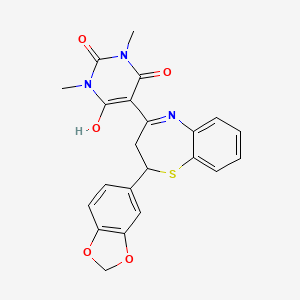 5-[2-(1,3-benzodioxol-5-yl)-2,3-dihydro-1,5-benzothiazepin-4(5H)-ylidene]-1,3-dimethylpyrimidine-2,4,6(1H,3H,5H)-trione