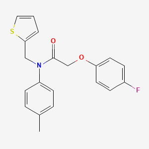 molecular formula C20H18FNO2S B11341730 2-(4-fluorophenoxy)-N-(4-methylphenyl)-N-(thiophen-2-ylmethyl)acetamide 