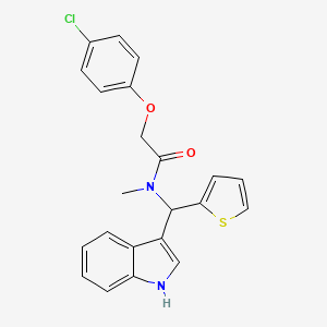 2-(4-chlorophenoxy)-N-[1H-indol-3-yl(thiophen-2-yl)methyl]-N-methylacetamide