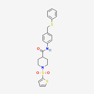 N-{4-[(phenylsulfanyl)methyl]phenyl}-1-(thiophen-2-ylsulfonyl)piperidine-4-carboxamide