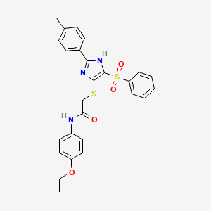 molecular formula C26H25N3O4S2 B11341857 N-(4-ethoxyphenyl)-2-{[2-(4-methylphenyl)-4-(phenylsulfonyl)-1H-imidazol-5-yl]sulfanyl}acetamide 