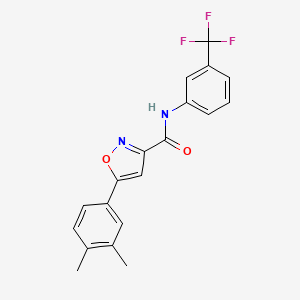 molecular formula C19H15F3N2O2 B11341858 5-(3,4-dimethylphenyl)-N-[3-(trifluoromethyl)phenyl]-1,2-oxazole-3-carboxamide 